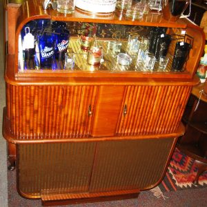3-Tier Cocktail Cabinet of Walnut withTambour Doors & More