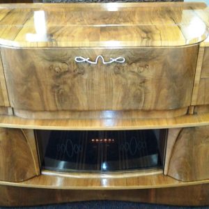 Pop-Up Sideboard/Bar of Walnut with Birds-eye Maple Bar Service