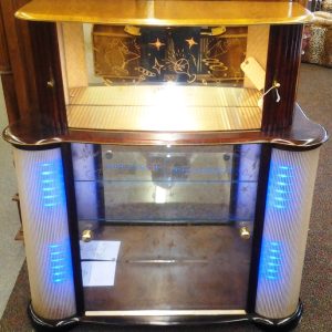 Walnut Bar with Tambour Doors & Color Changing Side Lights
