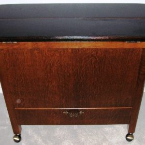 Prohibition Portable Pop-Up Bar of Oak w/ Butterfly Movement
