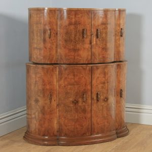Large 'Demi-Lune' Cocktail Cabinet of Gorgeous Burl Walnut