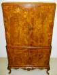 Large French Cocktail Cabinet of Stunning Blonde Burl Walnut