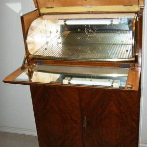 Cellarette of Burl Walnut with Triple Mechanism