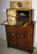 Tiered Pop-Up Bar of Quilted & Crown-Cut Walnut