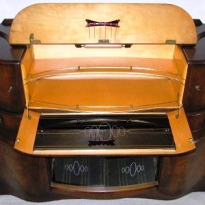Pop-Up Sideboard/Bar of Walnut with Sexy Curves