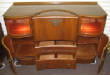 Sideboard/Bar of Oak with Lighted Glass End Compartments - Image 3