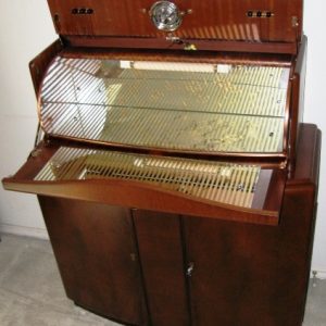 Large Tiered Cellarette of Fabulous Walnut with Triple Mechanism