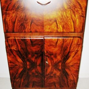 Cellarette with Spectacular Burl Walnut Veneer Patterns