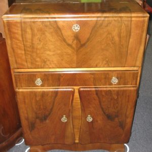 Cellarette of Walnut with Gorgeous Mirrored Bar Service