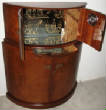 Rare Demi-Lune Cocktail Cabinet of Fabulous Burl Walnut