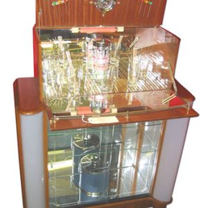 Pop-Up Bar of Walnut with Spectacular Soft & Sexy Side Lighting